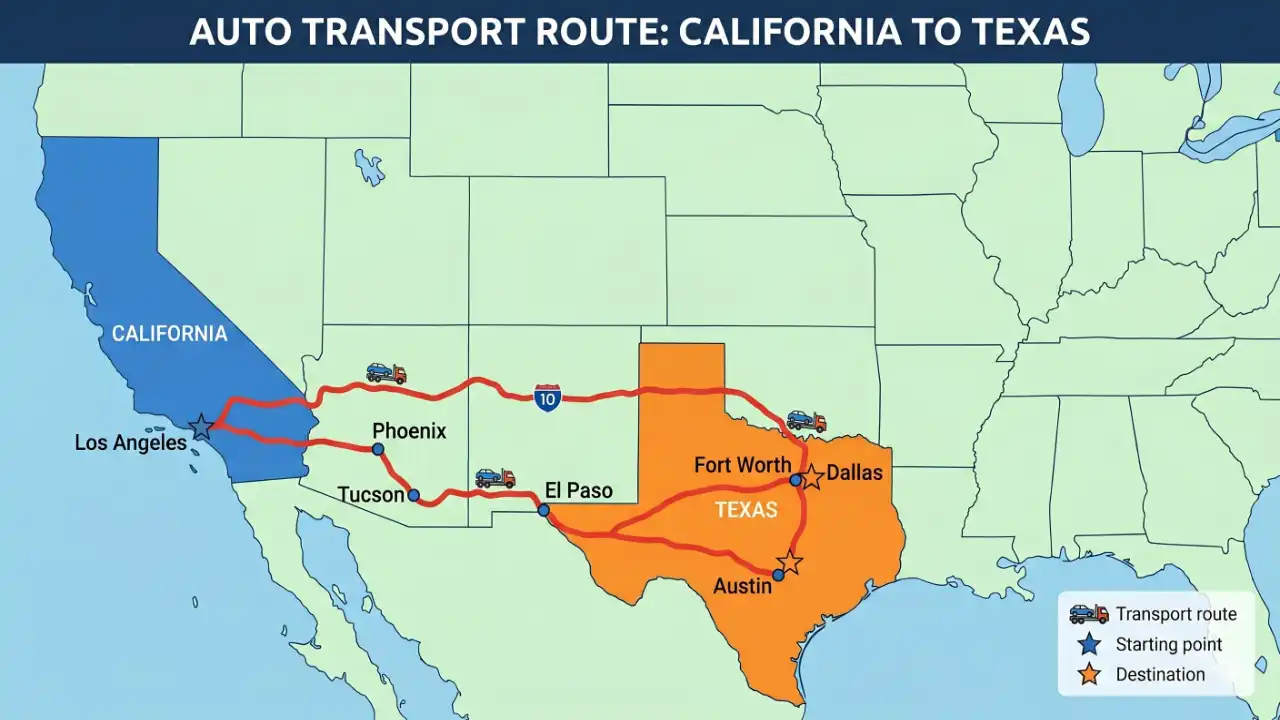 California to Texas